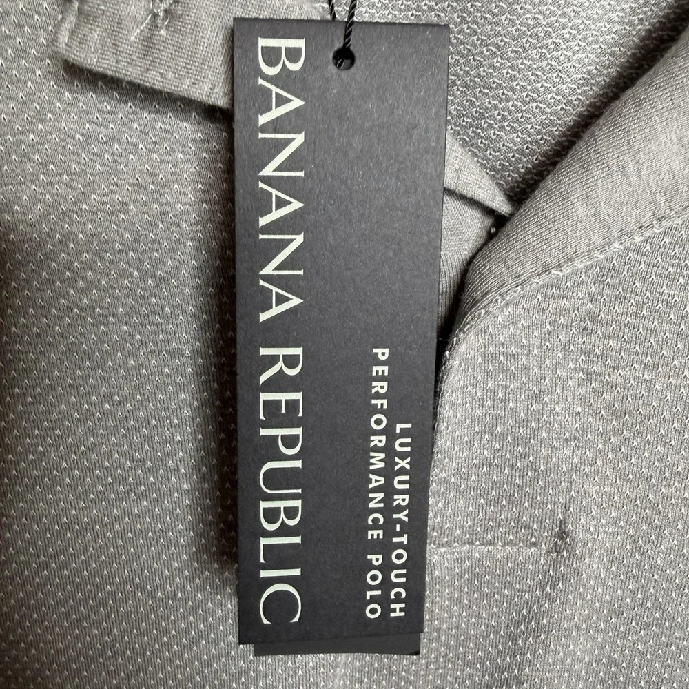 NWT Banana Republic‎ Luxury-Touch Performance Polo Shirt Gray Mens Sz XXL